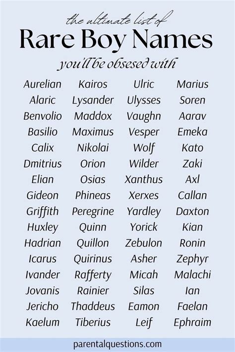 100 Best Cool Unusual Boy Names Now .